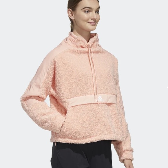adidas Tops - Adidas High Funnel Neck Sherpa Sweatshirt NWT